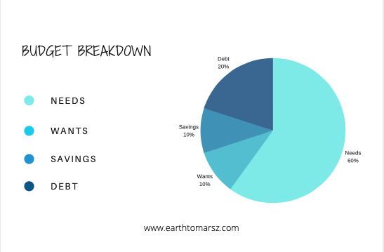 pie chart with different budget percentages
