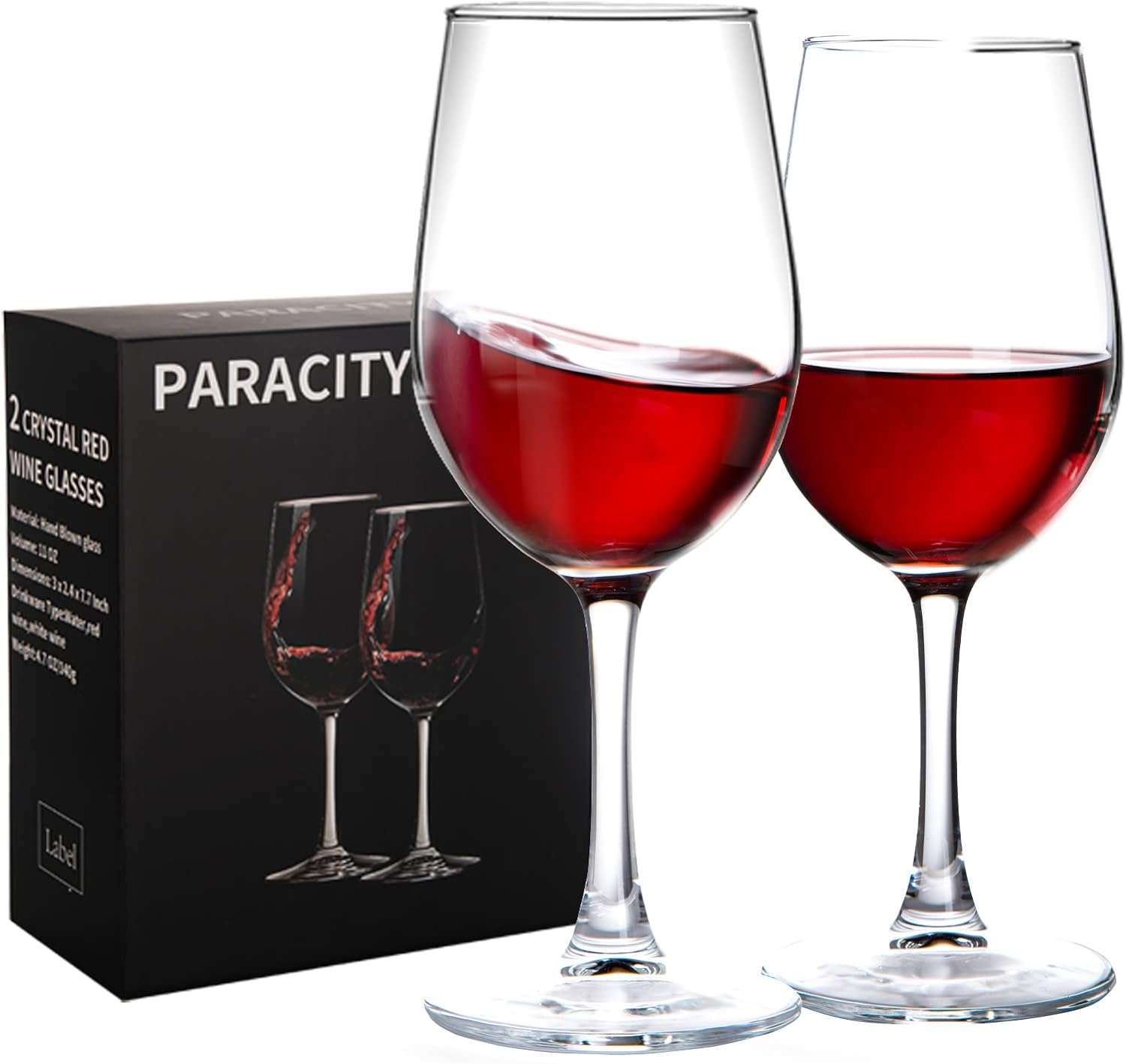 two wine glasses with red wine inside