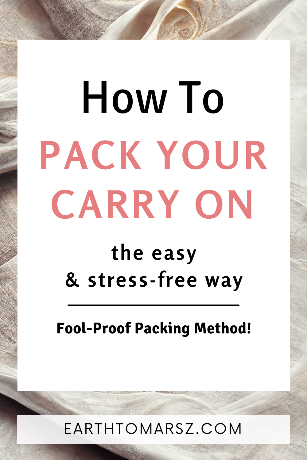 Pinterest Pin for packing your carry on